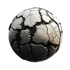 cracked earth globe on white background