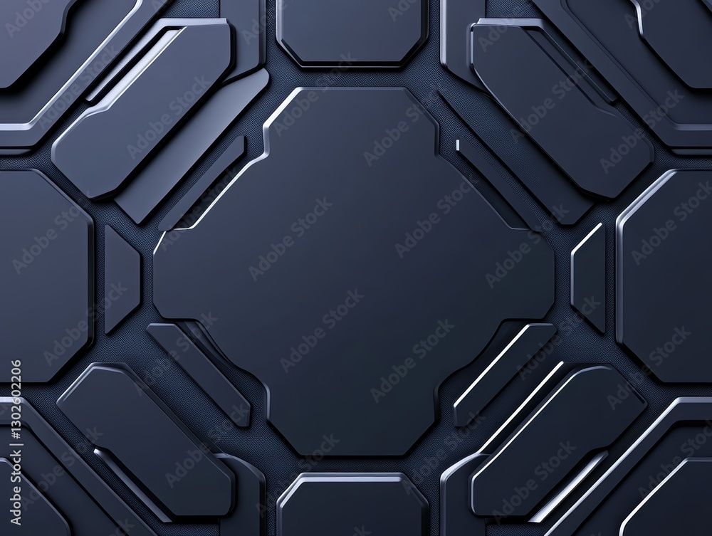 Poster abstract geometric pattern with dark metallic textures and shapes