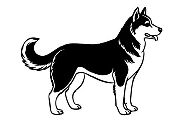 Siberian Husky Dog Silhouette vector illustration