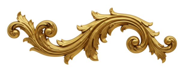 Golden decorative element. 3d rendering