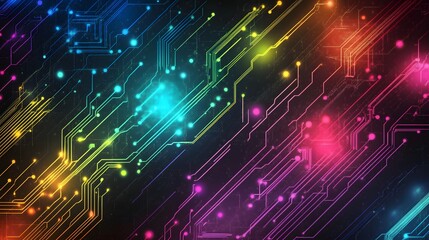 Naklejka premium Abstract Colorful Circuit Board Design Showing Technology