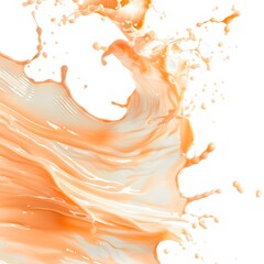 Obraz premium Fluid Splash of Orange and Cream Color on White Background