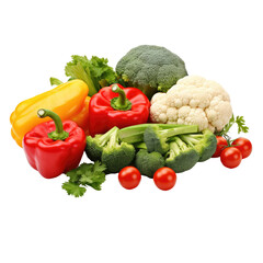 vegetables isolated on white background
