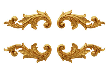 Golden decorative element, cut out
