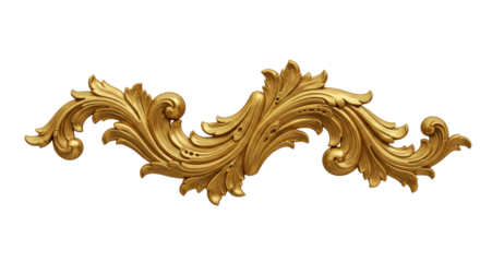 Golden decorative element, cut out