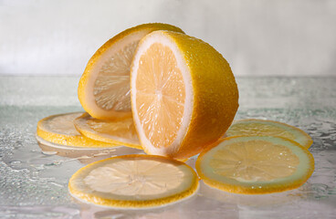 juicy lemon cut into slices