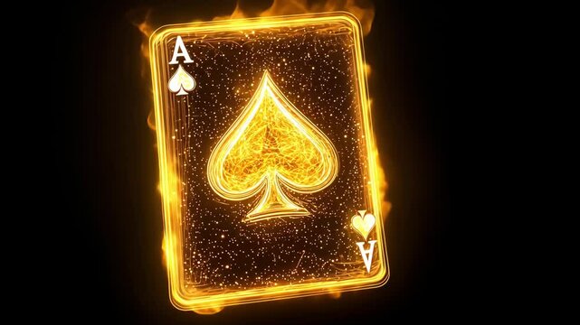ace of spades, playing cards on black