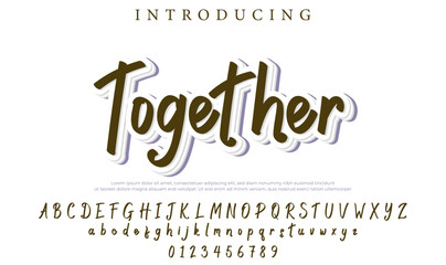 Together Font Stylish brush painted an uppercase vector letters, alphabet, typeface