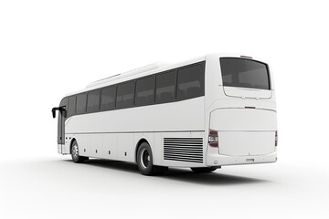 Vibrant Color Visual of Coach Bus 3D Rendering Isolated on White Background