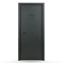 A grey door on a white background