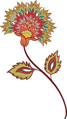 Paisley cashmere. Boho Floral elements