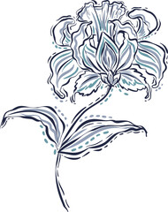 Paisley cashmere. Boho Floral elements