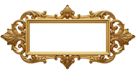 Golden decorative element. 3d rendering