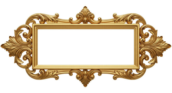 Golden decorative element. 3d rendering