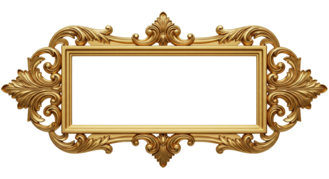 Golden decorative element. 3d rendering