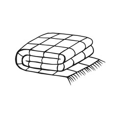 Folded plaid. Hand drawn vector illustration.