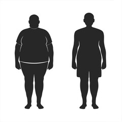 Fat People Silhouette vector illustration