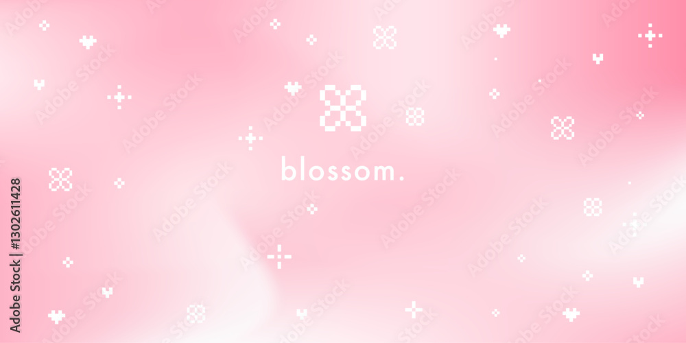 Poster abstract light pink sakura blossom gradient background. vector simple and soft light horizontal back