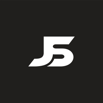 letter js simple linked geometric logo vector