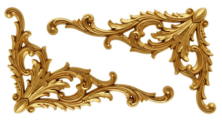 Golden decorative element, cut out