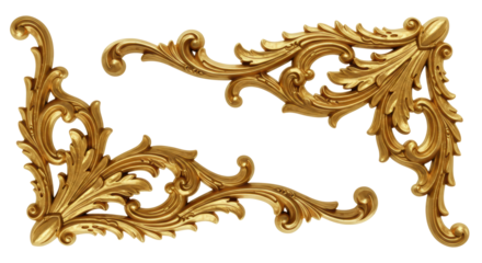 Golden decorative element, cut out