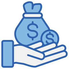 Profitability Blue White Icon