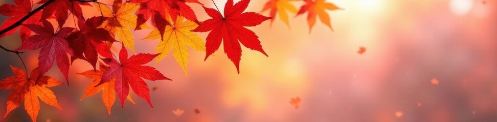 Crisp, vibrant red and orange maple leaves isolated , leaves, deciduous, yellow