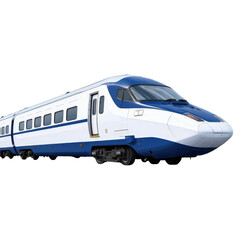 Fototapeta premium High-Speed Train in Blue and White with transparent background