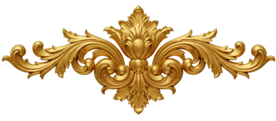 Golden decorative element, cut out