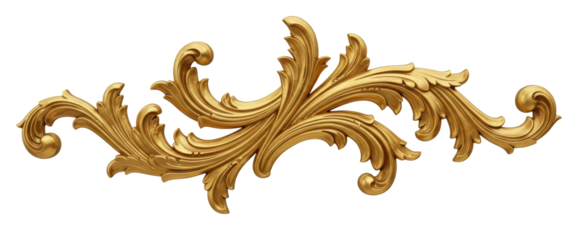 Golden decorative element, cut out
