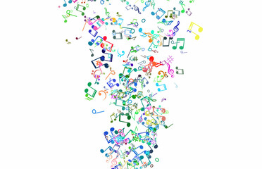 Music notes on white background