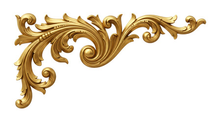 Golden decorative element, cut out