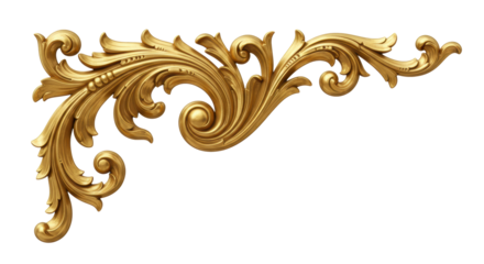 Golden decorative element, cut out