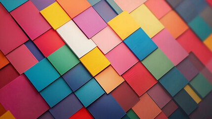 Colorful Geometric Mosaic Symbolizing Diversity and Unity in Harmony