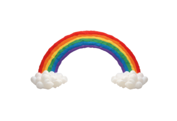 Rainbow and Clouds with transparent background