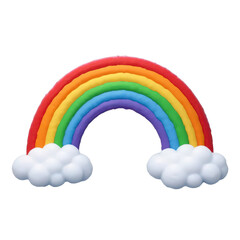 Fototapeta premium Rainbow with Clouds transparent background