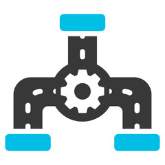Pipeline Glyph Blue Grey Icon