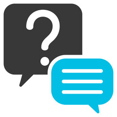 Question Answering Glyph Blue Grey Icon