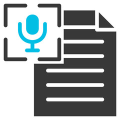 Automatic Speech Recognition Glyph Blue Grey Icon