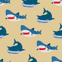 seamless pattern with fishes