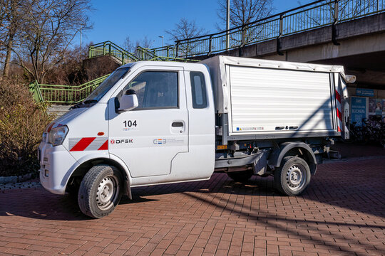 G&ouml;ttingen, Germany - February 18, 2025: GEB G&ouml;ttinger Entsorgungsbetriebe DFSK K01H vehicle