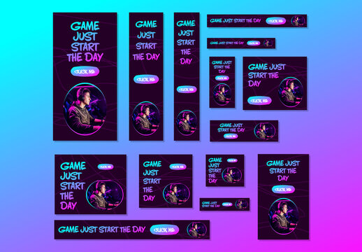 Gaming Web Banner Ads Template