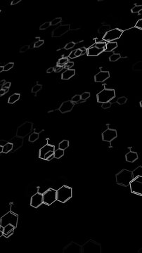 分子構造のベンゼン環が横に流れていく縦型背景,科学,DNA化学,六角形,元素,パース,
vertical background with benzene rings of molecular structure flowing horizontally,Science,DNA Chemistry,Hexagon,Elements,Perspective