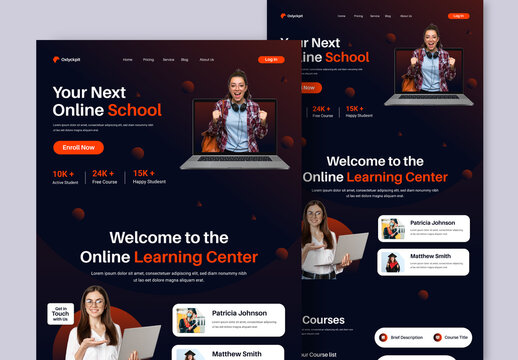 Online Course Landing Page Layout