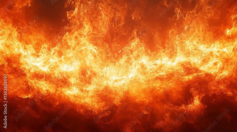 Aufkleber bright flames create an intense fire display in a dark environment during a late evening event