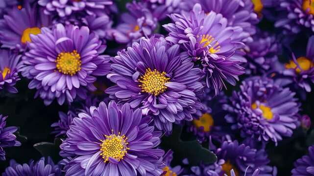 close up of asters flowers. Selective focus