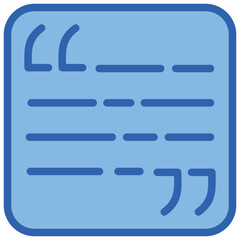 Obraz premium Sentences Blue White Icon