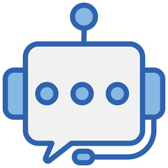 Chatbot Blue White Icon