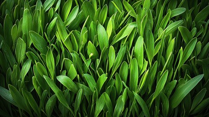 Obraz premium Fresh green grass thriving in a sunny field during late spring offers a vibrant natural landscape