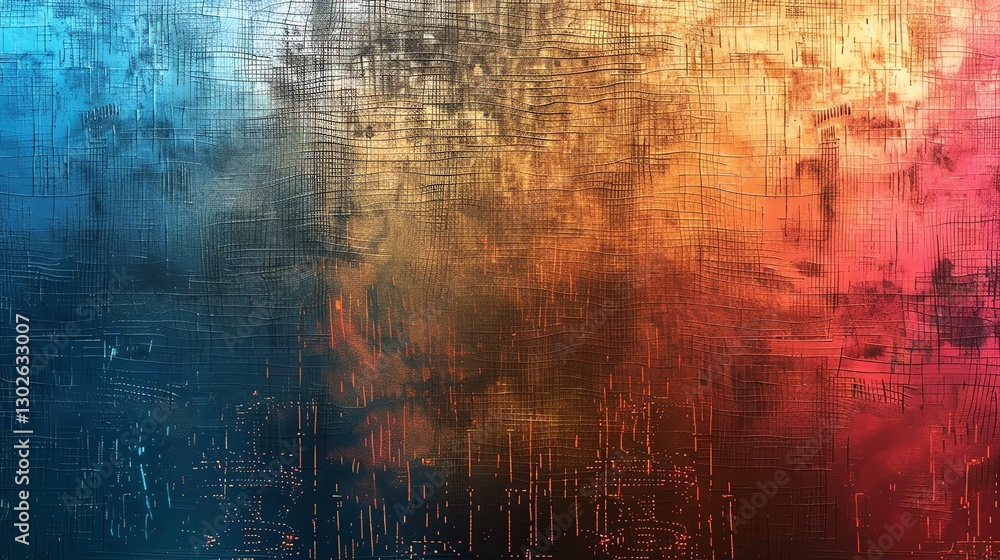 Poster Abstract background with a grid pattern and a gradient of colors.